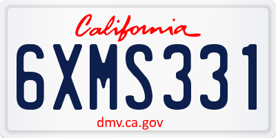 CA license plate 6XMS331