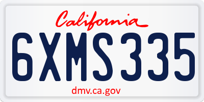 CA license plate 6XMS335