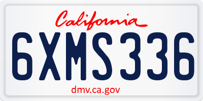 CA license plate 6XMS336