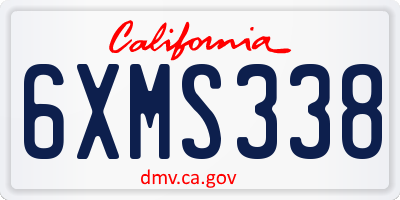 CA license plate 6XMS338