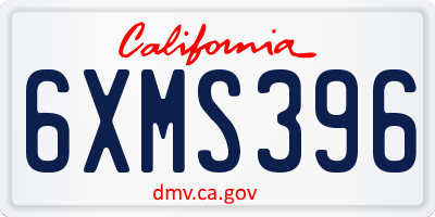 CA license plate 6XMS396