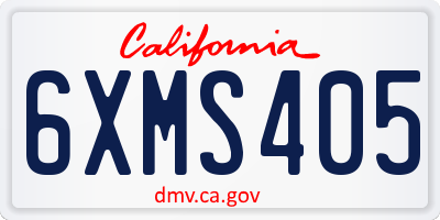 CA license plate 6XMS405