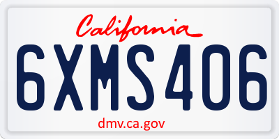 CA license plate 6XMS406