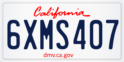 CA license plate 6XMS407
