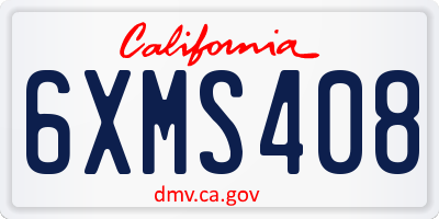 CA license plate 6XMS408