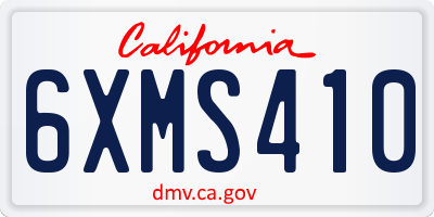 CA license plate 6XMS410
