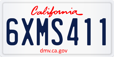 CA license plate 6XMS411