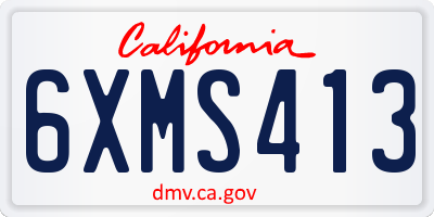 CA license plate 6XMS413