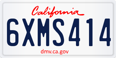 CA license plate 6XMS414