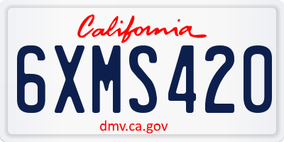 CA license plate 6XMS420