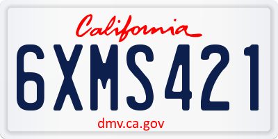 CA license plate 6XMS421