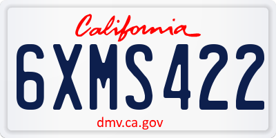 CA license plate 6XMS422
