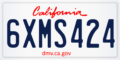 CA license plate 6XMS424