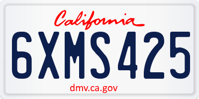 CA license plate 6XMS425