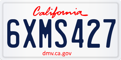 CA license plate 6XMS427
