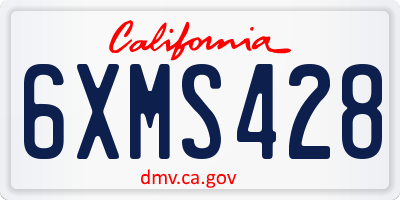 CA license plate 6XMS428