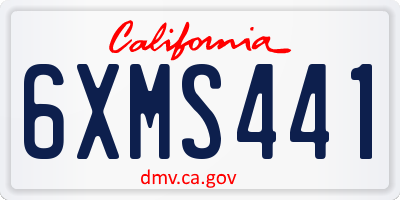 CA license plate 6XMS441