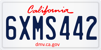 CA license plate 6XMS442