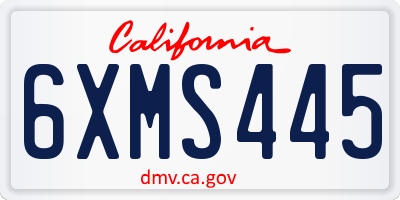 CA license plate 6XMS445