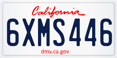 CA license plate 6XMS446