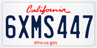 CA license plate 6XMS447