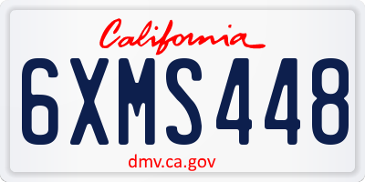 CA license plate 6XMS448