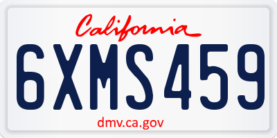 CA license plate 6XMS459