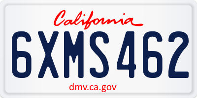 CA license plate 6XMS462