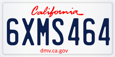 CA license plate 6XMS464