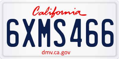 CA license plate 6XMS466