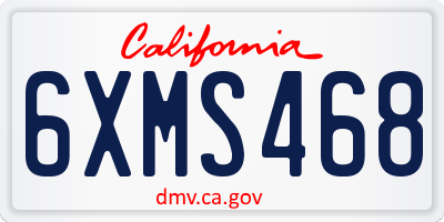 CA license plate 6XMS468