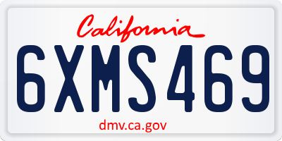 CA license plate 6XMS469