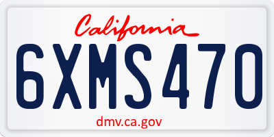 CA license plate 6XMS470
