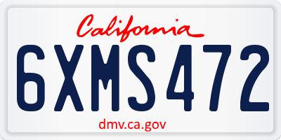 CA license plate 6XMS472