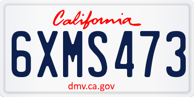CA license plate 6XMS473