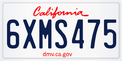 CA license plate 6XMS475