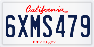 CA license plate 6XMS479