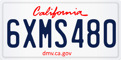 CA license plate 6XMS480