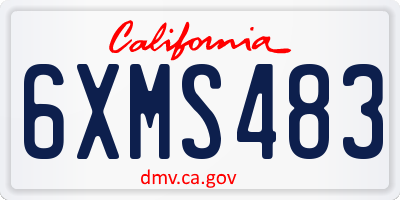 CA license plate 6XMS483