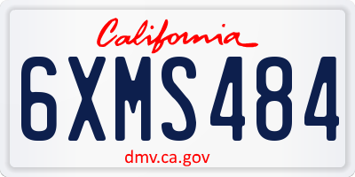 CA license plate 6XMS484