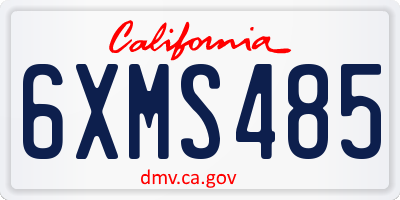CA license plate 6XMS485