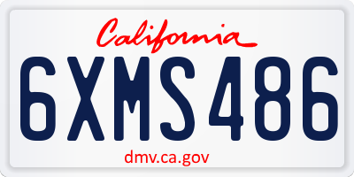CA license plate 6XMS486