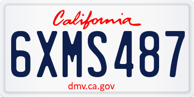 CA license plate 6XMS487