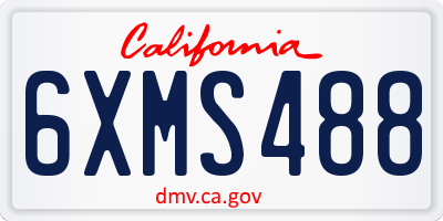 CA license plate 6XMS488