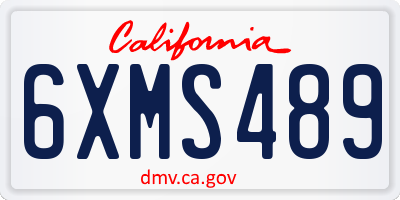 CA license plate 6XMS489