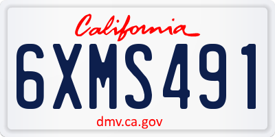 CA license plate 6XMS491