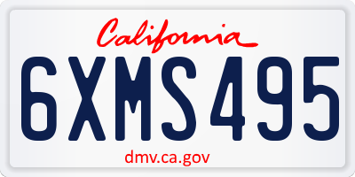 CA license plate 6XMS495