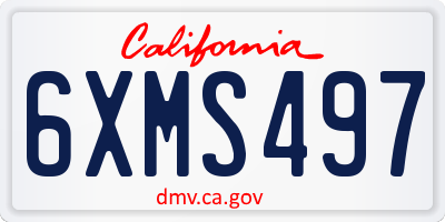 CA license plate 6XMS497