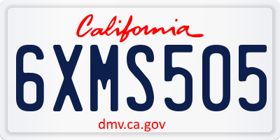 CA license plate 6XMS505
