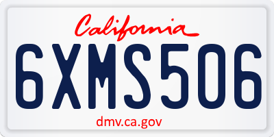 CA license plate 6XMS506